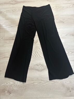 Norma Kamali women’s size S, Black Wide-Leg elasticized drawstring pants, FLAW